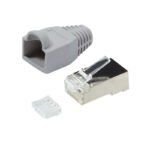 Q7151792S6 RJ45 Stecker Cat.6 geschirmt inklusive Tülle grau, 100 Stück<br><u>Verkaufseinheit: 1VE</u>