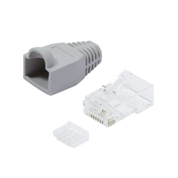 Q7151792U6 RJ45 Stecker Cat.6 ungeschirmt inklusive Tülle grau<br><u>Verkaufseinheit: 1VE</u>