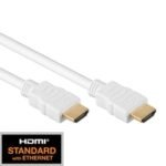 Q7151834-- HDMI 1.4 Kabel, 2x HDMI19 Typ A Stecker, gold, weiß - 3,0m<br><u>Verkaufseinheit: 1Stk</u>