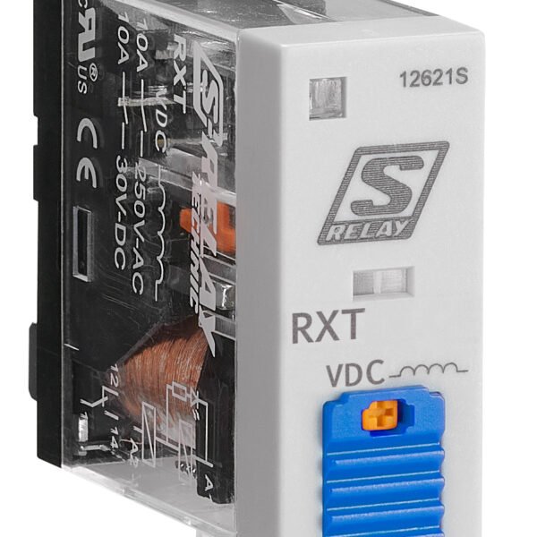 RXT11LB2-- Schmales Industrierelais, 1 Wechsler, 12VDC, 10A, LED und FD<br><u>Verkaufseinheit: 1Stk</u>