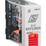 RXT11R24-- Schmales Industrierelais, 1 Wechsler, 24VAC, 10A, LED<br><u>Verkaufseinheit: 1Stk</u>