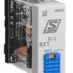 RXT21LB2-- Schmales Industrierelais, 2 Wechsler, 12VDC, 5A, LED und FD<br><u>Verkaufseinheit: 1Stk</u>