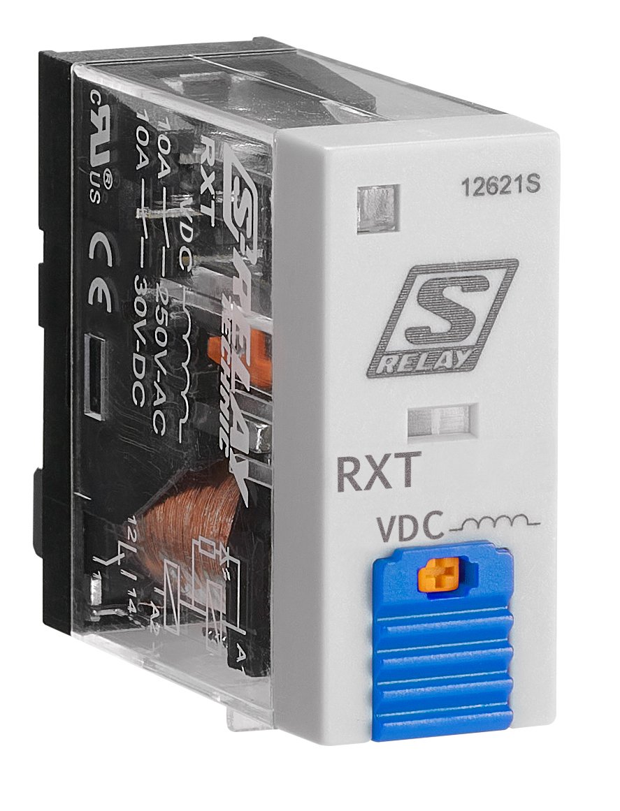 f_rxt21lc4- RXT21LC4-- Schmales Industrierelais, 2 Wechsler, 24VDC, 5A, LED und FD<br><u>Verkaufseinheit: 1Stk</u> – Bild 1