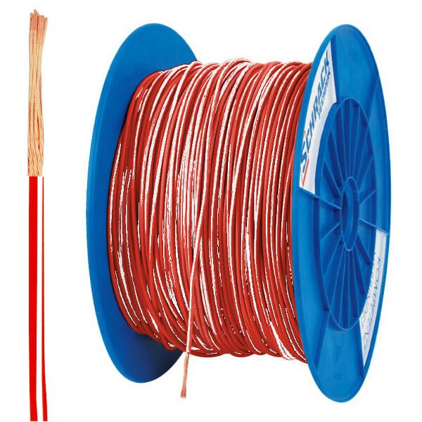 XC91040321 Spule H05V-K (Ysf) 1mm² rot/weiß, feindrähtig<br><u>Verkaufseinheit: 300m</u>
