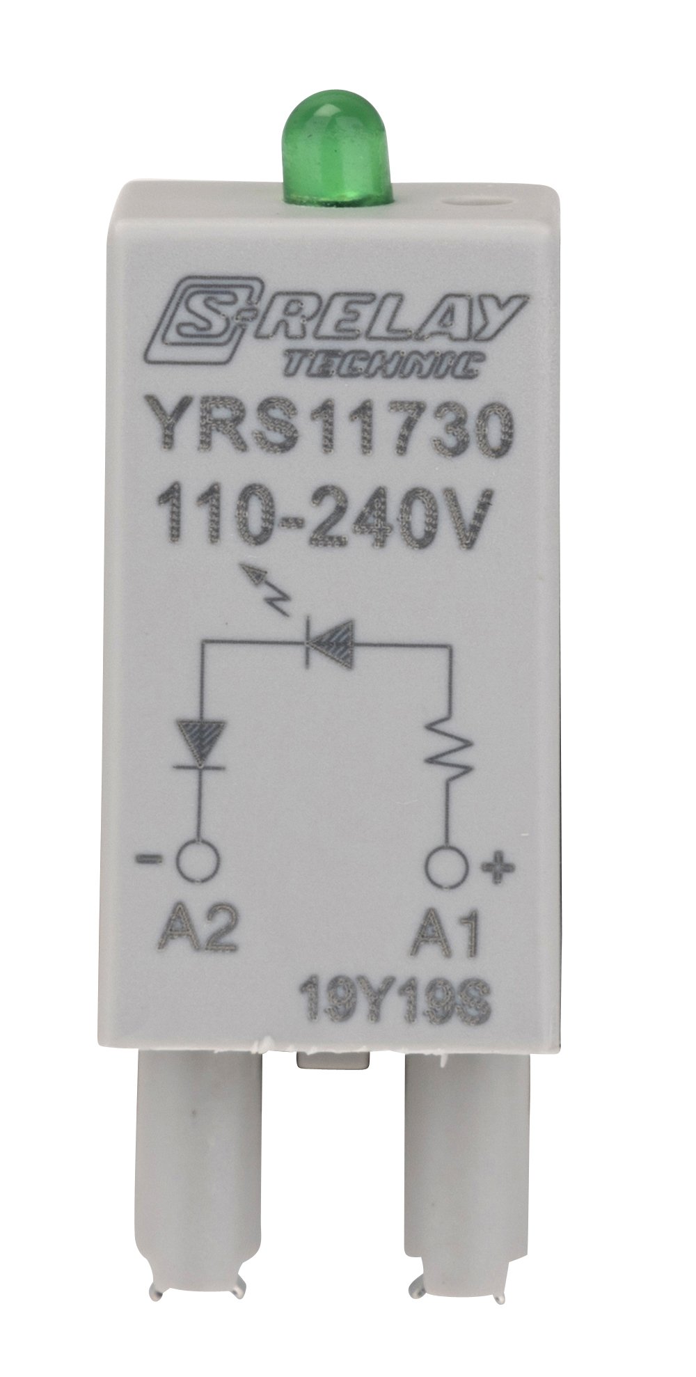 f_yrs11730- YRS11730-- LED-Steckmodul, grün, 110-240VAC für S-Relay Sockel<br><u>Verkaufseinheit: 1Stk</u> – Bild 1