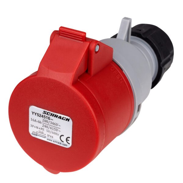 YY524516-- CEE-Kupplung 5-polig, 16A, 400V, IP44,Schraubloser Anschluss<br><u>Verkaufseinheit: 1Stk</u>