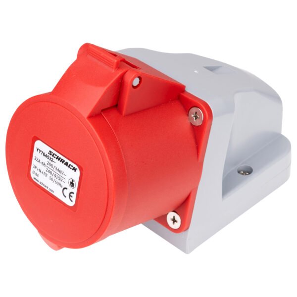 YY764532-- CEE-Wandsteckdose, 5-polig, 32A, 400V, IP44<br><u>Verkaufseinheit: 1Stk</u>