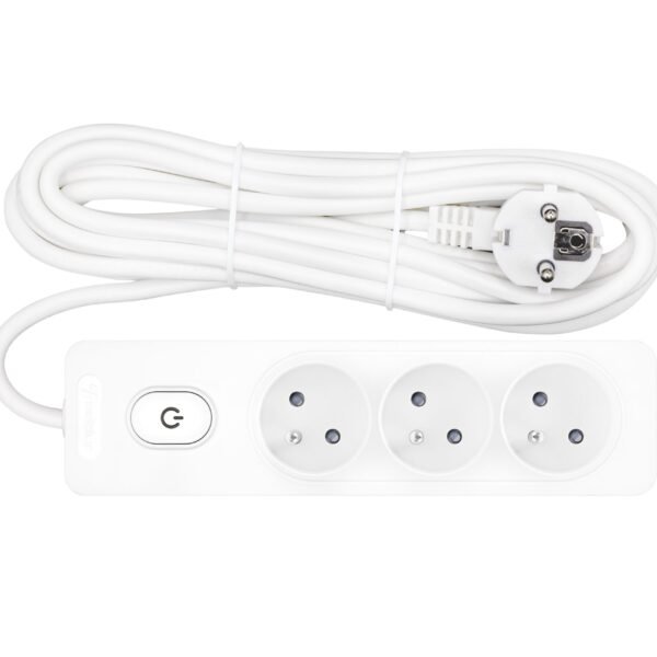 YYG3FA52B- Steckdosenl. Erdungsstift 3-fach, Shut/Schalter, 5m Kabel, w<br><u>Verkaufseinheit: 1Stk</u>