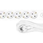 YYG6TA52B- Steckdosenleiste 6-fach, 5m, Schalter, weiß<br><u>Verkaufseinheit: 1Stk</u>
