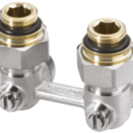 ALVA ALKHBE3/4.1/2 ALVA Hahnblock Zweirohr Eck 3/4" 50mm, absperrb., mit Nippel 3/4" x 1/2"  Verpackungseinheit:1ST