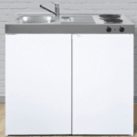 ALVA AQMKSA100.1R ALVA Sana Miniküche Herdteil re. Becken links, Kühlschrank, 100x89x60cm  Verpackungseinheit:1ST