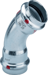 fc30ff73-a789-4fb9-8e08-928ee75ed87c VIEGA 558 277 Viega Prestabo-Bogen 45° mit SC-Contur Stahl unlegiert, verzinkt, Modell 1126 d: 18 1126 Verpackungseinheit:1ST – Bild 1