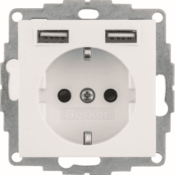 fd29353e-a6c4-44bc-b4dd-392d00e3b145 BERKER 48038989 S.1/B.x SSD mit 2fach USB 2,4 A polarweiß glaenzend Verpackungseinheit:1ST – Bild 1