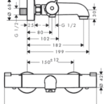 HANSGROHE 13253000 HG Tica Thermostat Ecostat CL 1001 Wanne AP DN15 chrom  Verpackungseinheit:1ST