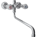 SCHMIEDL GS1441 SCHMIEDL WT/WF+BR-Wand-Zweigriffbatterie (Wascht.+Wanne+Brause) Gr.glaskl. GS1441  Verpackungseinheit:1ST