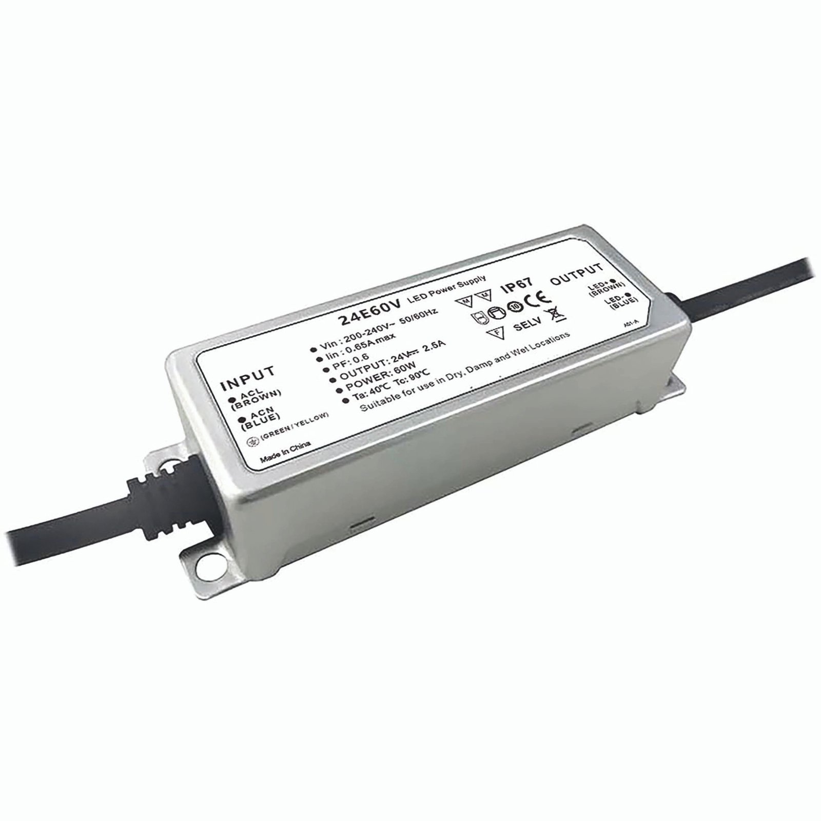 111190_1a ISOLED 111190 LED Trafo 24V/DC, 0-60W, IP66, Powersync – Bild 1