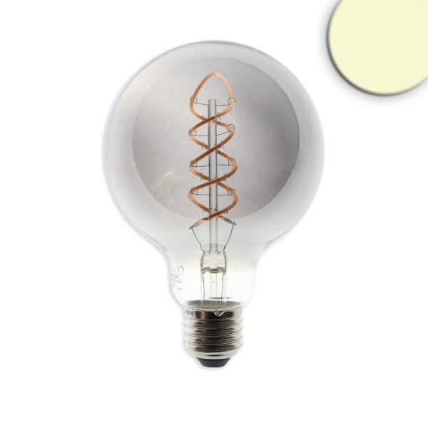 ISOLED 115076 E27 Vintage Line LED Roundbulb 95, Smoky, 4W, 2200K