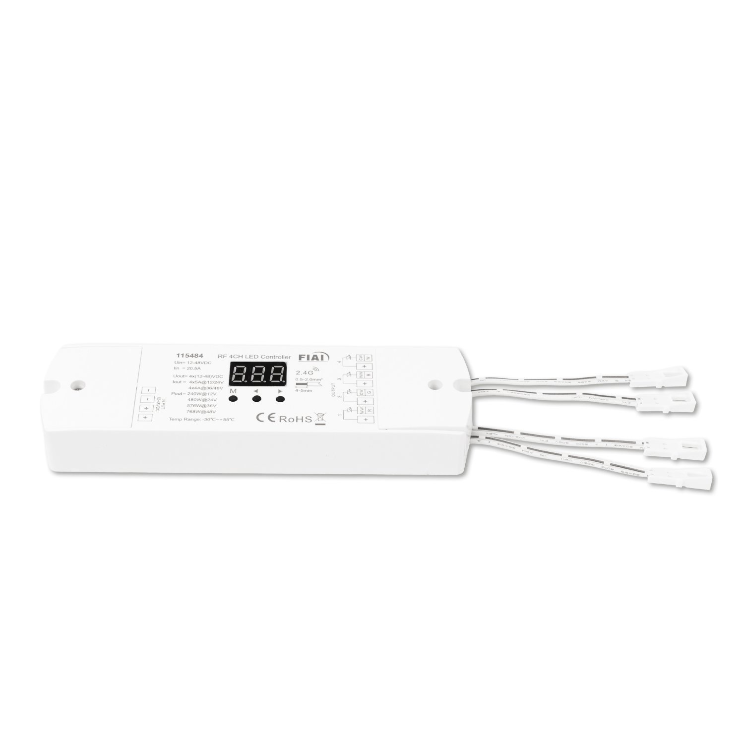 115484_1a ISOLED 115484 LED Funk Mesh 4 Zonen PWM Dimmer, MiniAMP, 1-4 Kanal, 12-48V DC, 4x5A – Bild 1