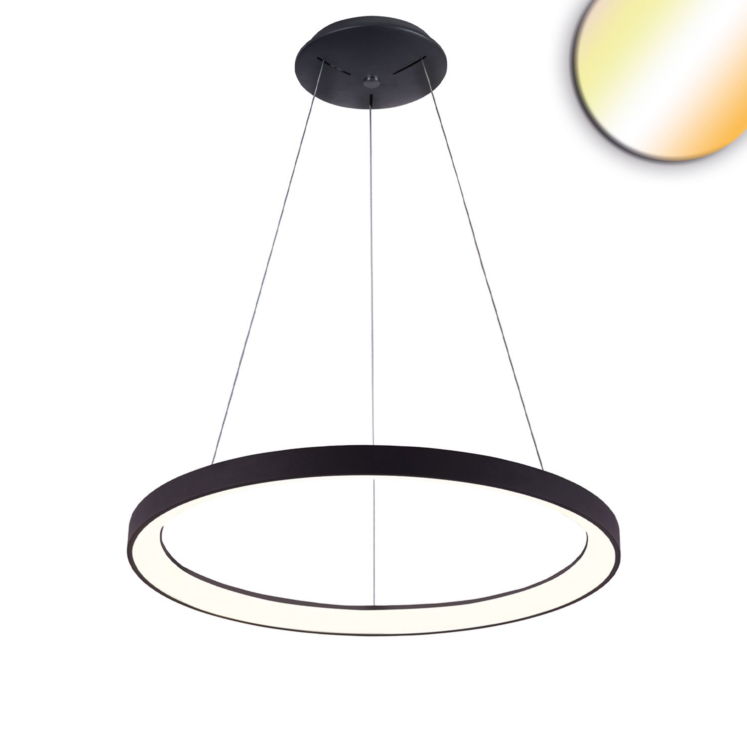 115649_1a ISOLED 115649 LED Hängeleuchte Orbit 580, schwarz, 48W, rund, ColorSwitch 3000|3500|4000K, dimmbar – Bild 1
