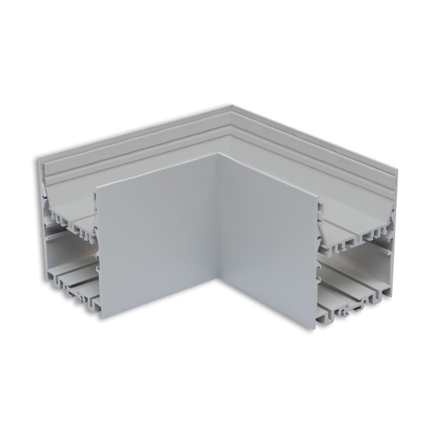 116976_1 ISOLED 116976 LAMP40 90° Eck, geschweißt, 140x140mm, silber pulverbeschichtet, exkl. Cover – Bild 1