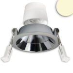 ISOLED 117131 LED Einbaustr. Back68, alu glänzend, rund, 5W, CRI90, 3000K, schwenkbar, rückvers., UGR<12, dimmbar