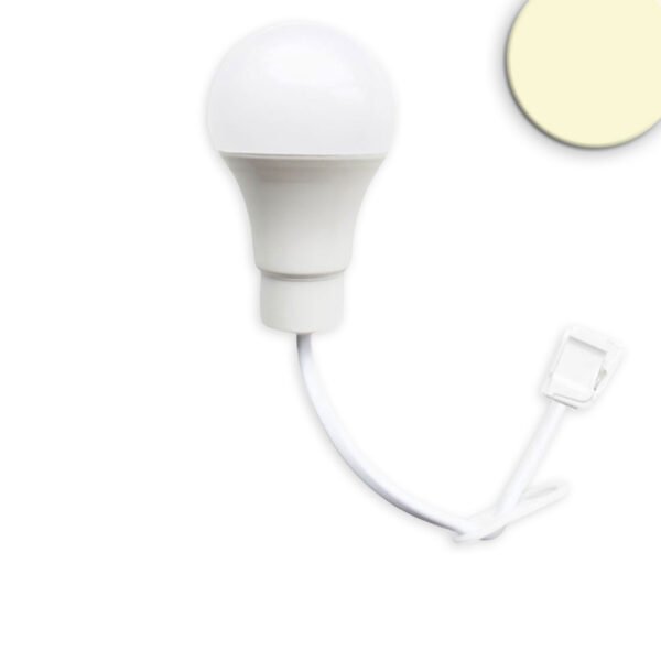 ISOLED 117173 Baufassung E27 SET mit Federklemme, Öse und fix montierte LED bulb 9W, warmweiß
