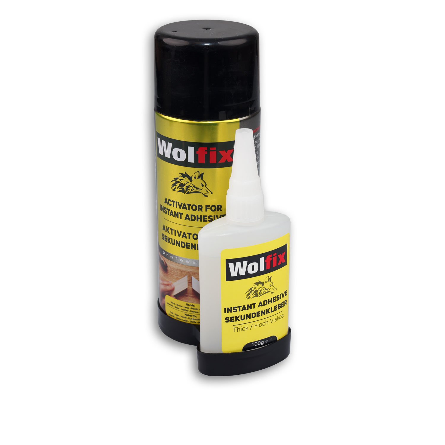 117190_1 ISOLED 117190 Cyanacrylat-Kleber 100g + 400ml Aktivator-Spray zur sofortigen Aushärtung, geeignet für Alu-Profile – Bild 1