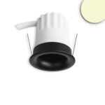 ISOLED 117247 LED Einbaustrahler BACK32, schwarz matt, rund, 5W, CRI90, 3000K, rückversetzt, Honeycomb, dimmbar