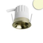 ISOLED 117254 LED Einbaustrahler BACK32, messing geb., rund, 5W, CRI90, 2700K, rückversetzt, Honeycomb, dimmbar