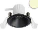 ISOLED 117267 LED Einbaustrahler BACK45, schwarz matt, rund, 5W, CRI90, 2700K, rückversetzt, Honeycomb, dimmbar