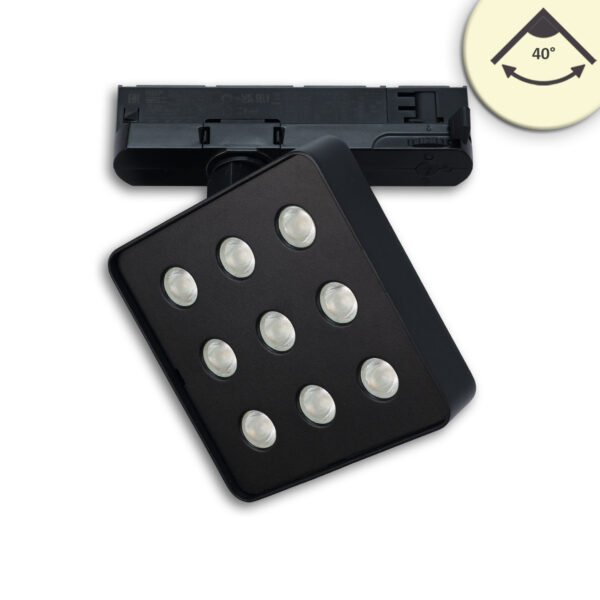 ISOLED 117296 3-Phasen Schienen-Strahler MATRIX, 20W, 40°, schwarz, 3000K, UGR<19