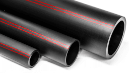 12683d43-15dd-4b8b-9561-d0d5774398b8 ALVA ATKSPLT75 ALVA PE-HD KSR 75x4,5mm vollw. SDR17 450N, I/A glatt, 100m, 4 rote Streifen Verpackungseinheit:100M – Bild 1