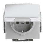 BUSCH-JAEGER 2CKA002018A1490 Steckdose mit Klappdeckel Pur Edelstahl 20 EUK-866 Verpackungseinheit:1ST