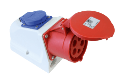 2e0cd25f-84d6-4d54-b7d2-c3bdcf0dacd4 PC ELECTRIC 9225-6 COMBO CEE Wandsteckdose 32A 5p 6h mit Schutzkontaktsteckdose, IP44 Verpackungseinheit:1ST – Bild 1