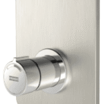 KWC AUSTRIA 2030040074 KP Selbstschluss-Eingriffmischer, F3, hydraulisch gesteuert, Fließzeit stufenlos einstellbar, als Fertigbauset zur Wandeinbaumontage im Rohbauset, sichtbare Teile poliert verchromt, Edelstahlabdeckplatte F3SM2004 Verpackungseinheit:1ST