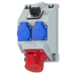 PC ELECTRIC 160815521 Wandsteckdosenkombination CEE 16A 5p 2xSSD nat mit Schalter 0/1 IP44 COMBO-POL2 CEE 16A 5P Verpackungseinheit:1ST