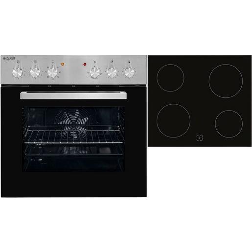 Exquisit 1010199 Einbauherd mit Einbaukochfeld EHE 156-2U-Set Verpackungseinheit:1ST