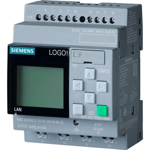 Siemens 6ED1052-1FB08-0BA1 Logikmodul mit Display - SV/E/A: 115V/230V/Relais mit 8 DE/4 DA Verpackungseinheit:1ST