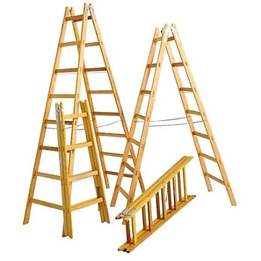 Schurrer CL1095 Holz Doppelleiter mit 9 Sprossen Verpackungseinheit:1ST