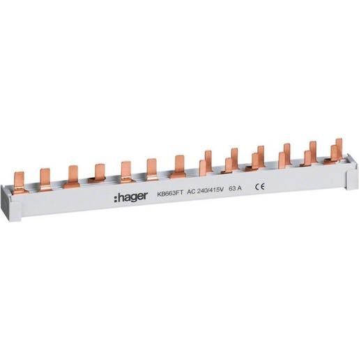 Hager KB663FT Phasenschiene (Stift) 10 mm² 4-polig 13PLE Verpackungseinheit:1ST