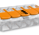 WAGO 221-415 COMPACT Verbindungsdosenklemme 5-polig mit Hebeln, max. 4 mm², transparent  Verpackungseinheit:25ST