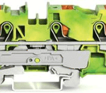 WAGO 2210-1307 3-Leiter-Schutzleiterklemme mit Drücker 10 mm², grün-gelb  Verpackungseinheit:1ST