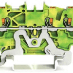 WAGO 2201-1307 3-Leiter-Schutzleiterklemme mit Drücker 1,5 mm², grün-gelb  Verpackungseinheit:1ST