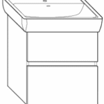 ALVA AQBMVIUSL1W ALVA Viva Unterschrank f. Laufen WT 1895.3, 2 Ausz., 57x60x44cm, Weiß  Verpackungseinheit:1ST
