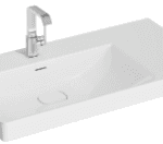 ALVA AQKEAUWT90.1 ALVA Aura Waschtisch asym. 90x47cm inkl. Pop-Up Ventil u. Ventildeckel, Weiß  Verpackungseinheit:1ST