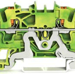 WAGO 2202-1407 4-Leiter-Schutzleiterklemme mit Drücker 2,5 mm², grün-gelb  Verpackungseinheit:1ST