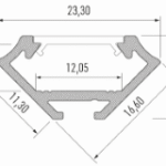 SMARTLED AP45G2312-01 LED-Aufbau-Eckprofil OBDACH 2m Aluminium eloxiert, BxH 23.3x11.8 mm  Verpackungseinheit:1ST