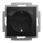 BUSCH-JAEGER 2CKA002011A6342 SCHUKO® USB-Steckdosen-Einsatz Safety+ m it USB A/C Busch-balance® SI 20 EUCB2USBAC-915 Verpackungseinheit:1ST