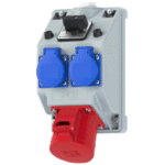 PC ELECTRIC 160825521 Wandsteckdosenkombination CEE 32A 5p 2xSSD nat mit Schalter 0/1 IP44 COMBO-POL2 CEE 32A 5P Verpackungseinheit:1ST