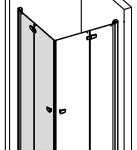 ALVA AQDUIDEHF100L.1 ALVA Idea 1.0 Eckeinstiegshäl. li Faltt.,96,5-99/197,5,Chrom gl.,ESG Clean  Verpackungseinheit:1ST